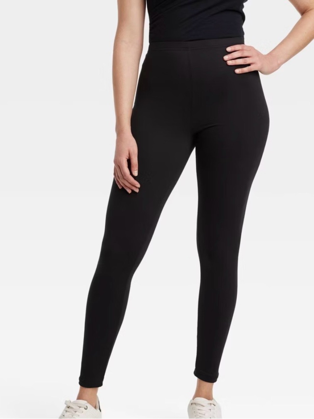 H&M Black High-Rise Zipper Leggings NWT